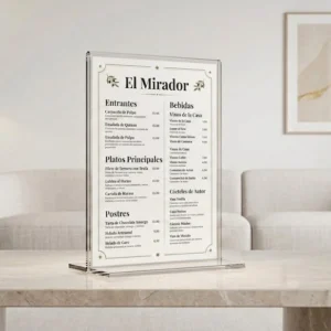 Porta Menú 1/4 de Carta 2mm